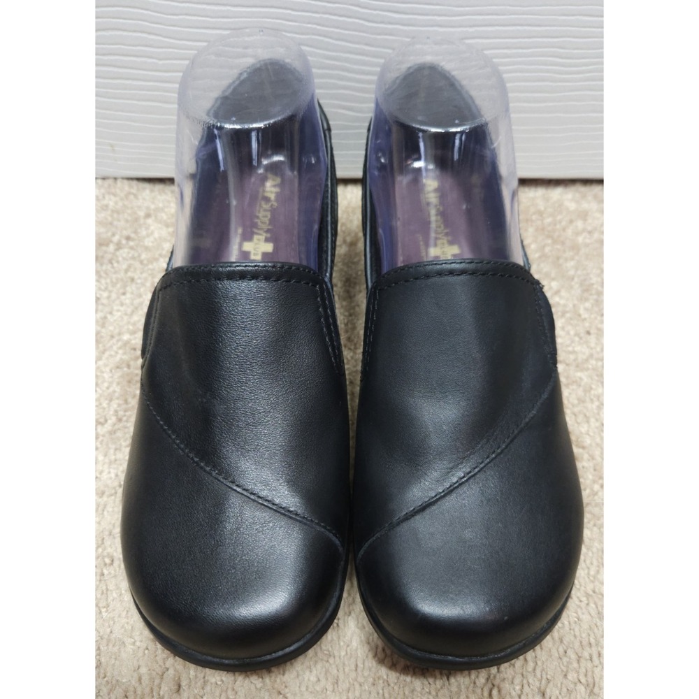 Air Supply Plus Shoes Comfort System Slip On Leather Loafer Poppy Black 7.5M EUC